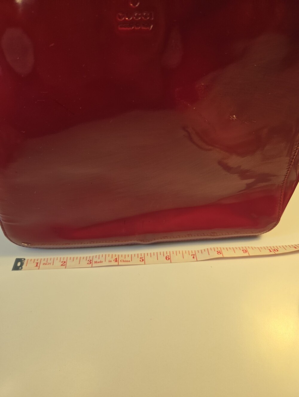 Gucci Glossy Red Patent Bamboo-Handle Satchel AUTHENTIC READ - Picture 4 of 13